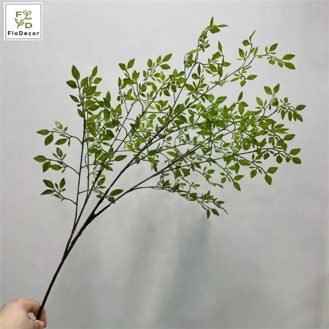 Искусственный Nandina Domestica листья Висячие зелень Небесный бамбук 110 см для свадебного украшения фона
