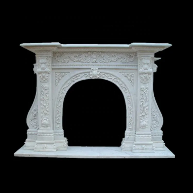 
Large white marble fireplace mantel, mantals 