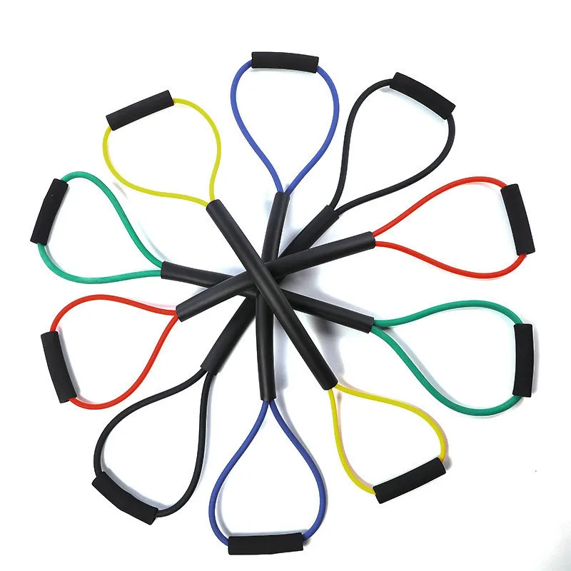 Home Gym TPE 8 Shape latex free rubber boxing resistance bands fitness arm spring exerciser chest expander