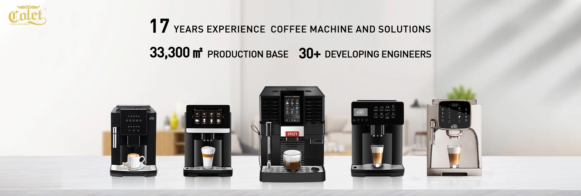 Colet One Touch Screen Coffee Bean Powder Brewing Milk Foam Espresso Fully Automatic Coffee Maker Machine