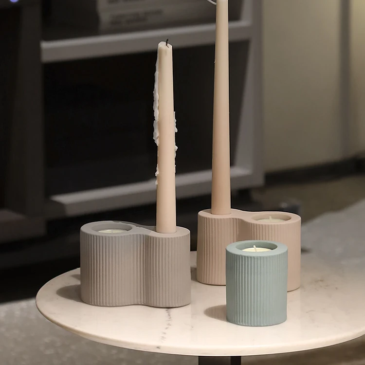 Оптовая продажа, простой керамический подсвечник ручной работы, декоративные подсвечники