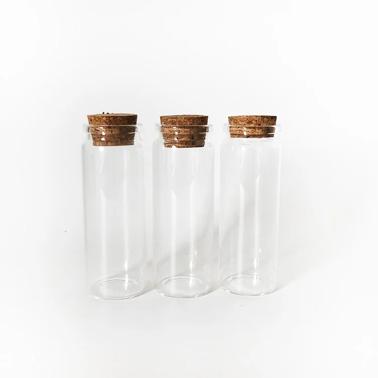 High quality glass spice jar glass bottle glass tube  for saffron with cork lid