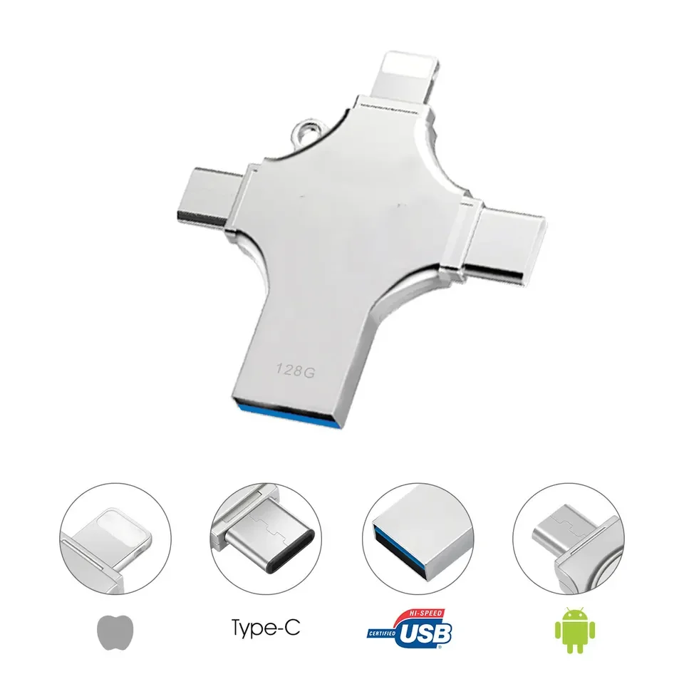 Manufacturer Mobile Phone High Speed  2Gb 4Gb 8Gb 16Gb 32 Gb Portable 4 In 1 3.0 Type C Otg Usb Flash Drive