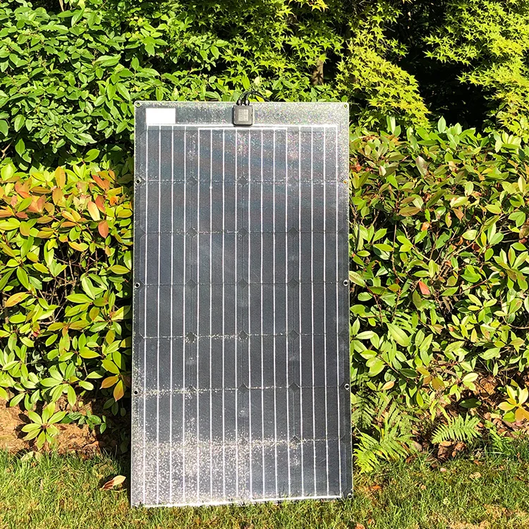 high efficiency 100w semi flexible frameless solar power sun power camping solar panel for RV Boat