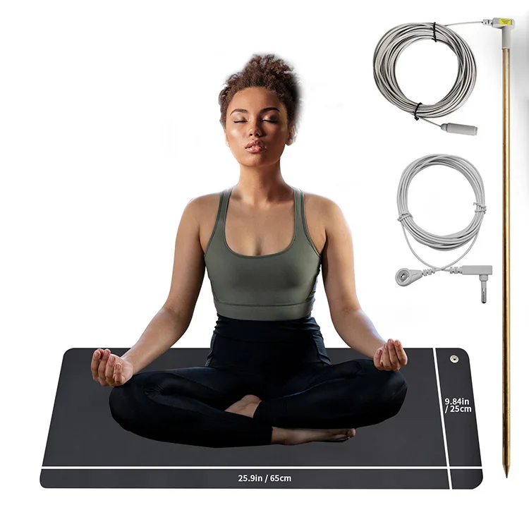 Earth Connected Therapy 25*65CM Grounding Mat With 4.5M Cord 30.4M Brass Grounding Rod For Pain Relief Inflammation Wellness