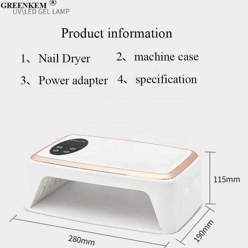 Professional 380W High Power With PU Leather Pillow Nail Dryer For Nail Slon Portable Big Capacity UV LED Nail Lamp