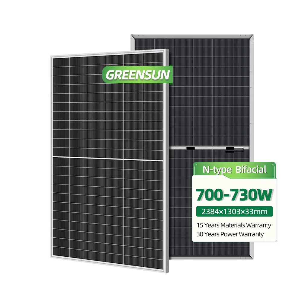 Commercial Solar Panels 700w 710w 720w 730w N Type Bifacial Kit Solar Panel for Solar Power System