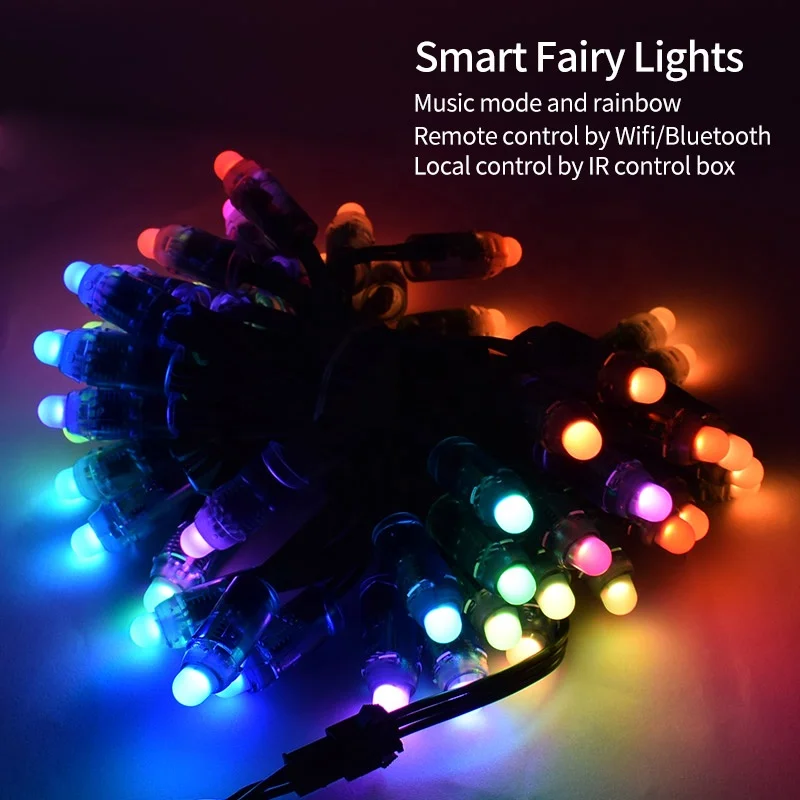 Умная гирлянда с Wi-Fi Tuya RGB регулируемой яркостью меняющая цвет Рождественское