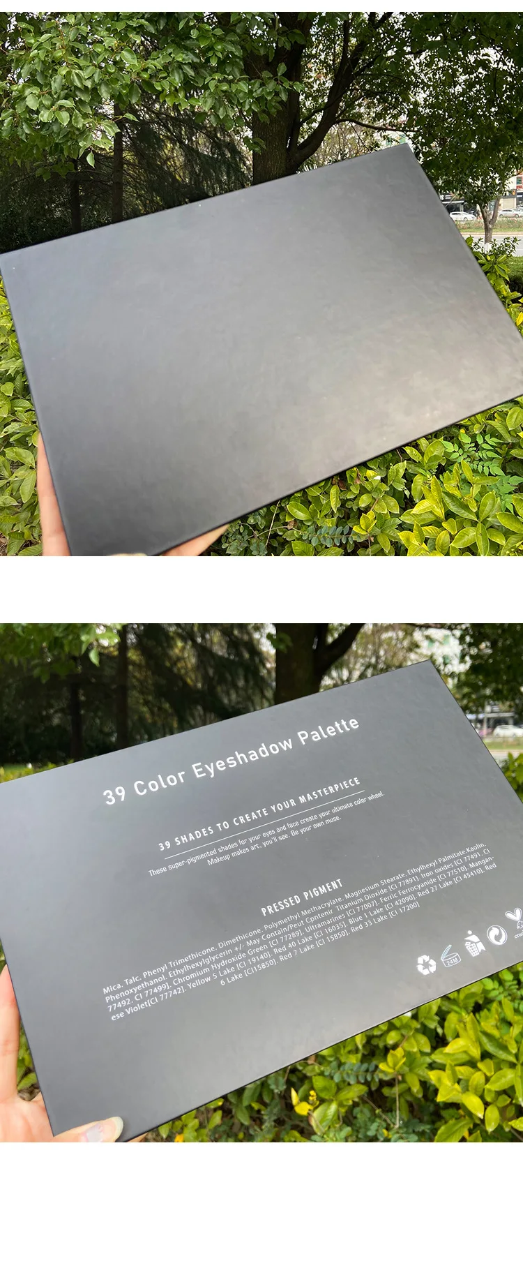 
High Pigment Custom Logo Vegan Glitter Eye Shadow Private Label Matte Eyeshadow Palette With Cardboard Packaging Box 