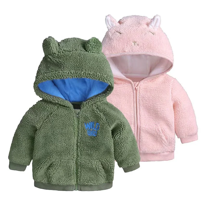 0-3 6-9 9-12 12-18 Months Polar Fleece Bomber Children Jacket for Baby Coat New Born Baby Winter Clothes Wholesale Kids Clothing