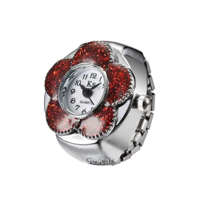 
Hot Sales Fashion Cute Elegance Quartz Finger Watch Wholesale Gift Flower Ring Watch Fashionable Finger Watch For Ladies 