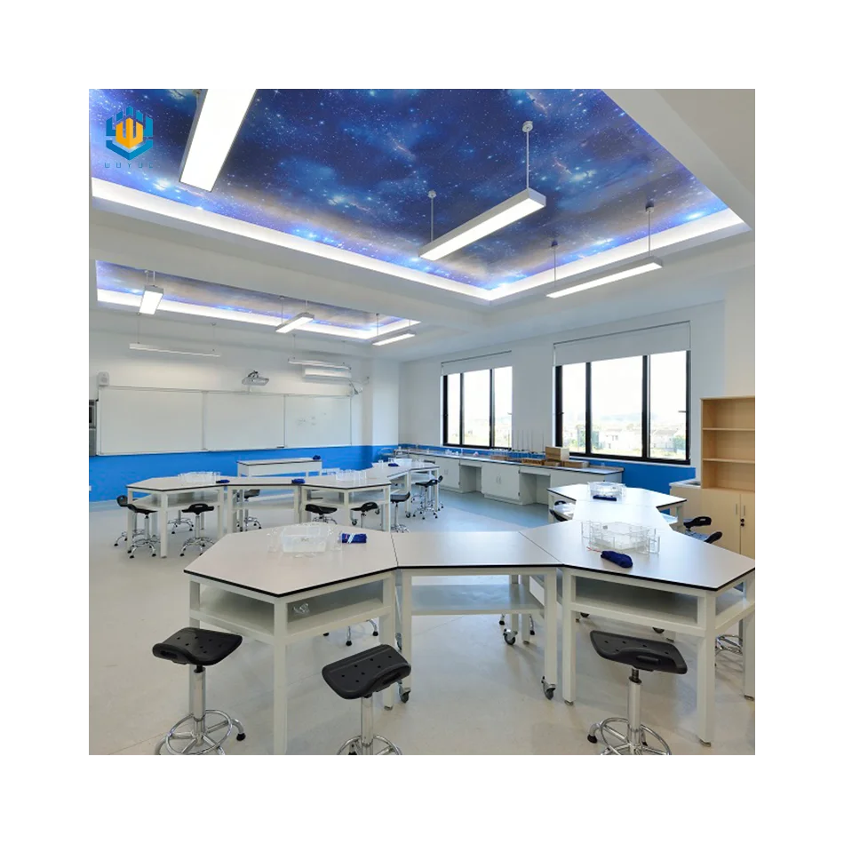 Custom full steel lab bench lab chemical furniture school work benches for sale