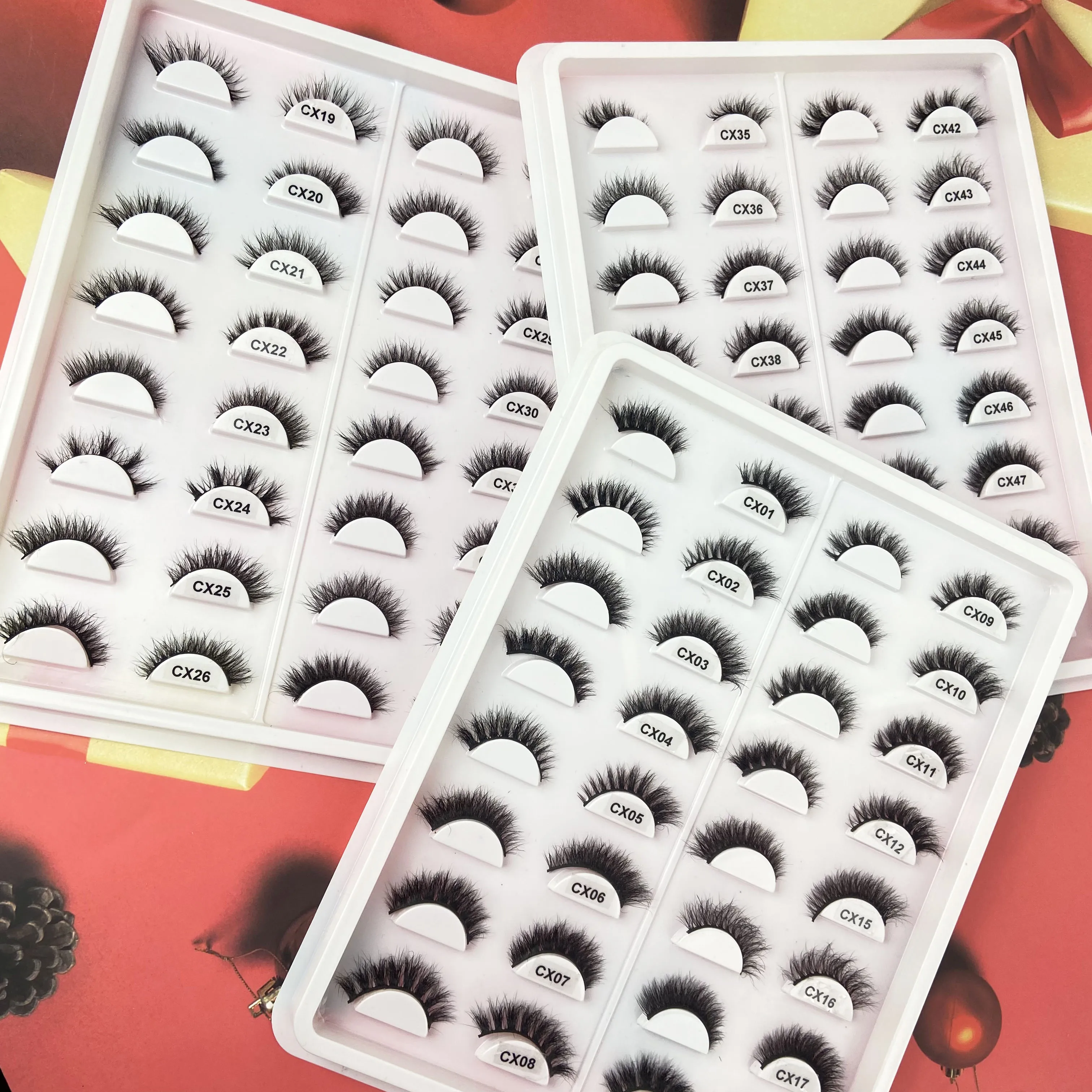 Hot selling full strip real mink lashes natural fluffy lash extension custom packaging real mink eyelash wholesale