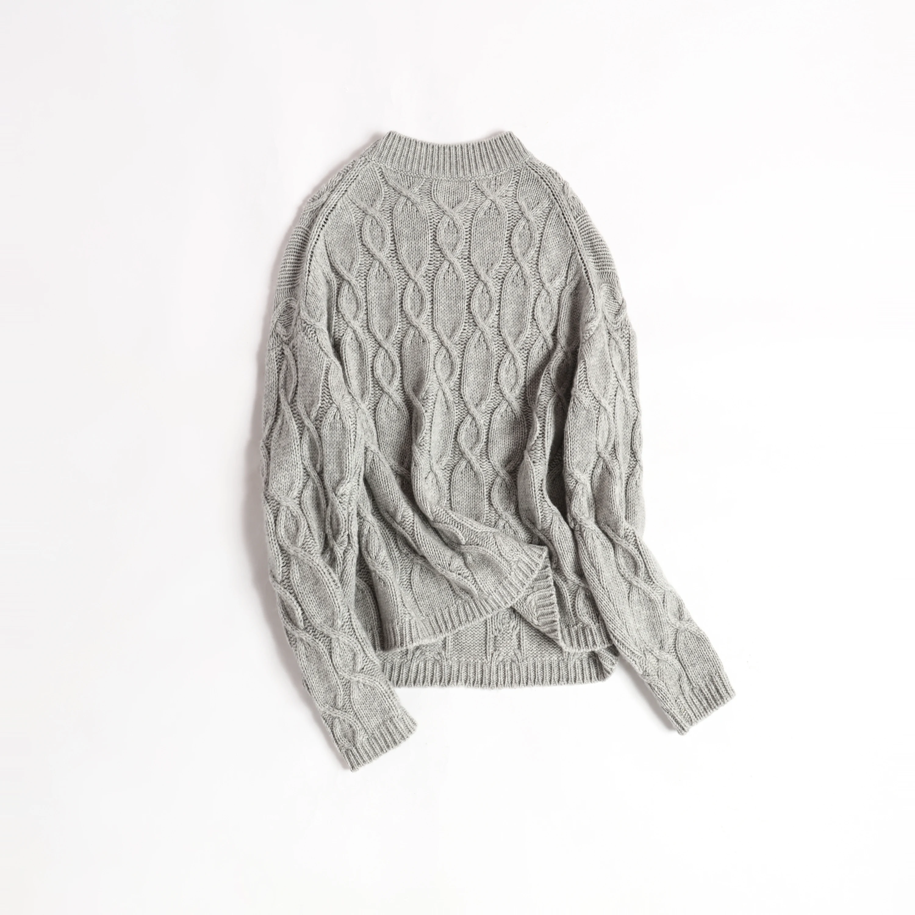 Pure Virgin Cashmere Sweater Women Generous Knitwear O-neck Pullover Sweater