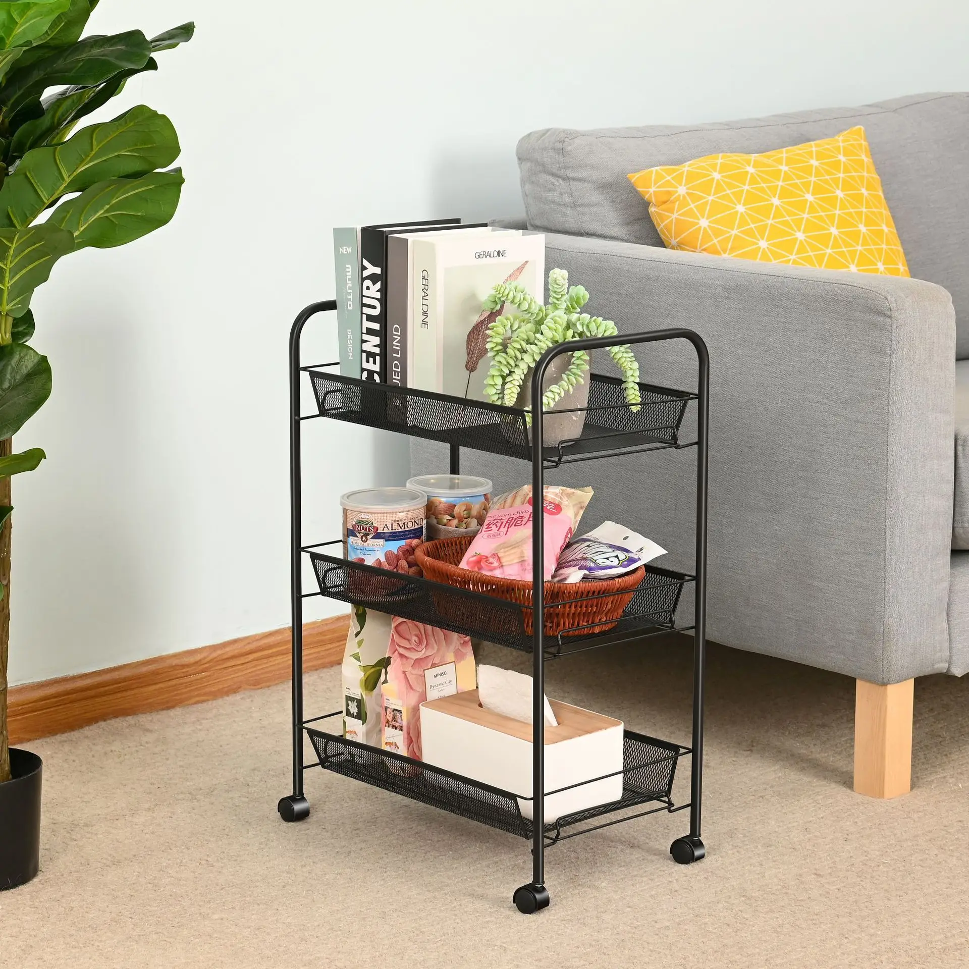 Clip Narrow Shelves Removable Living Room Kitchen Storage Shelves Refrigerator Side Snacks and Toys Storage Racks
