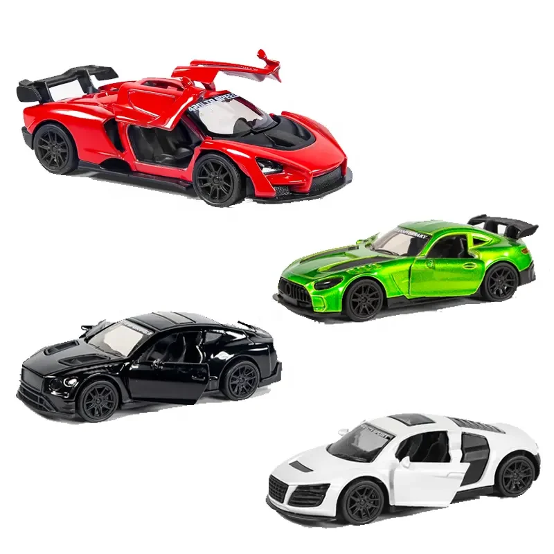 HY 1:43 Alloy Car Toy Custom Die Cast Pull Back Metal Alloy Diecast Toys Model Car Open Door For Kid