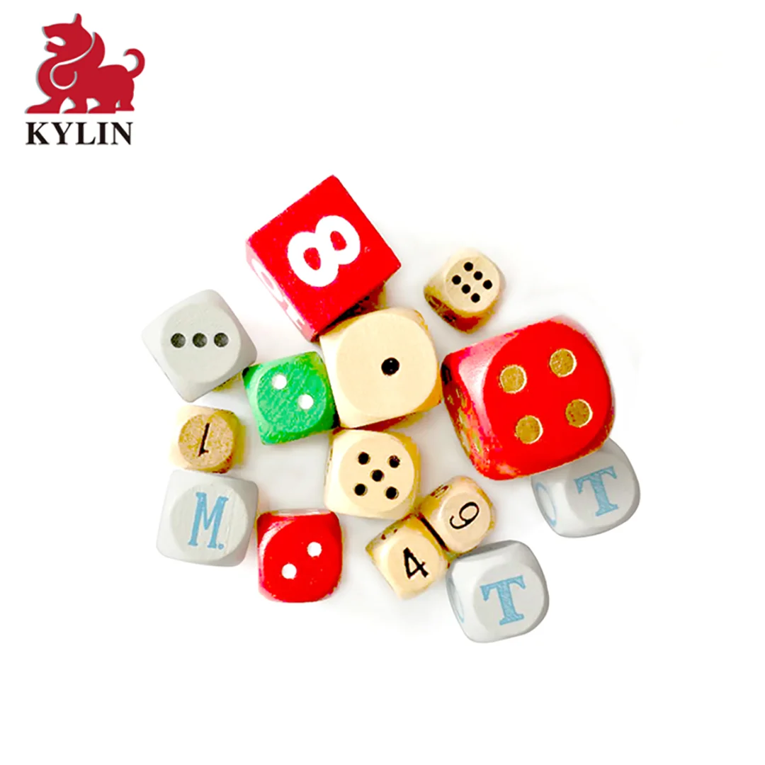 Custom wooden Yard Dice Set - Includes Six 3.5-Inch Dice and Bag