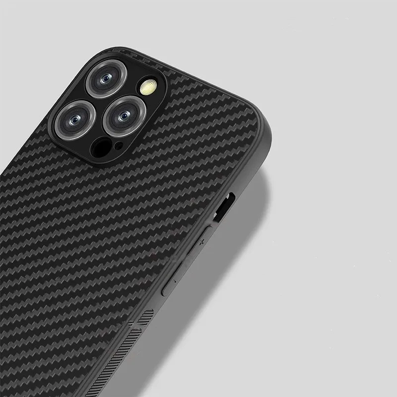Ultra Thin Carbon Fiber Case Phone Protection Cover Antifingerprint Slim Cell Phone Case For iPhone 11 12 13 14 Pro Max