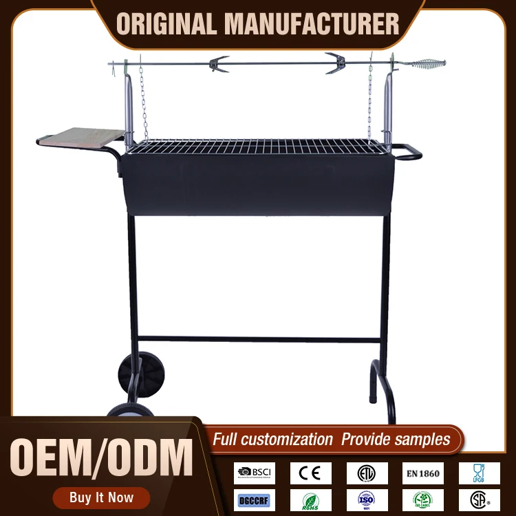 Portatil Parrilla De Carbon Para Barbacoa Tambor Con Roldana Parrillas Portable Barrel Barbecue Bbq Barbeque Charcoal Grill
