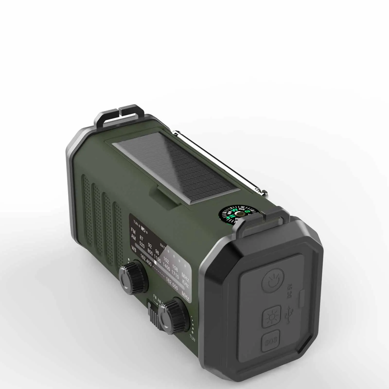 Multifunctional emergency portable radio can be hand-cranked charging with compass AM FM outdoor radio