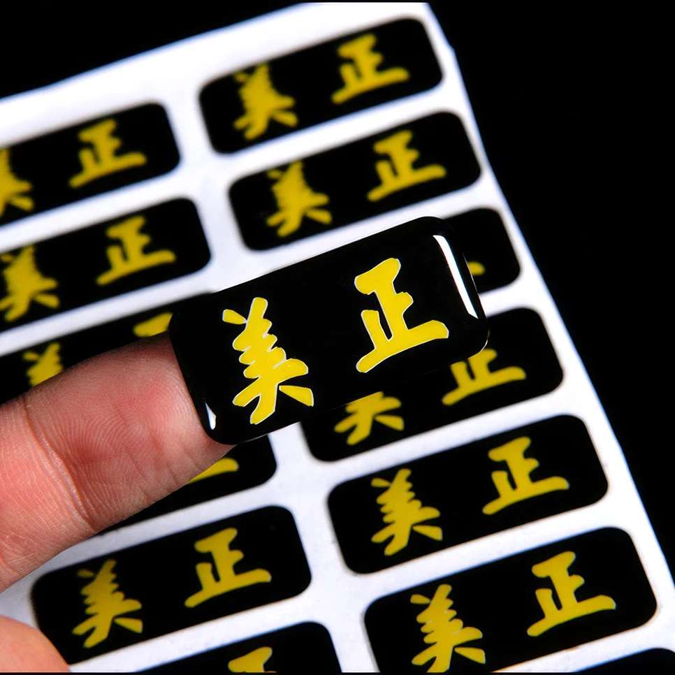 Custom size polyurethane resin coated clear 3D Glue Drop Label Clear Epoxy Dome Sticker Printing Logo crystal glue drop sticker