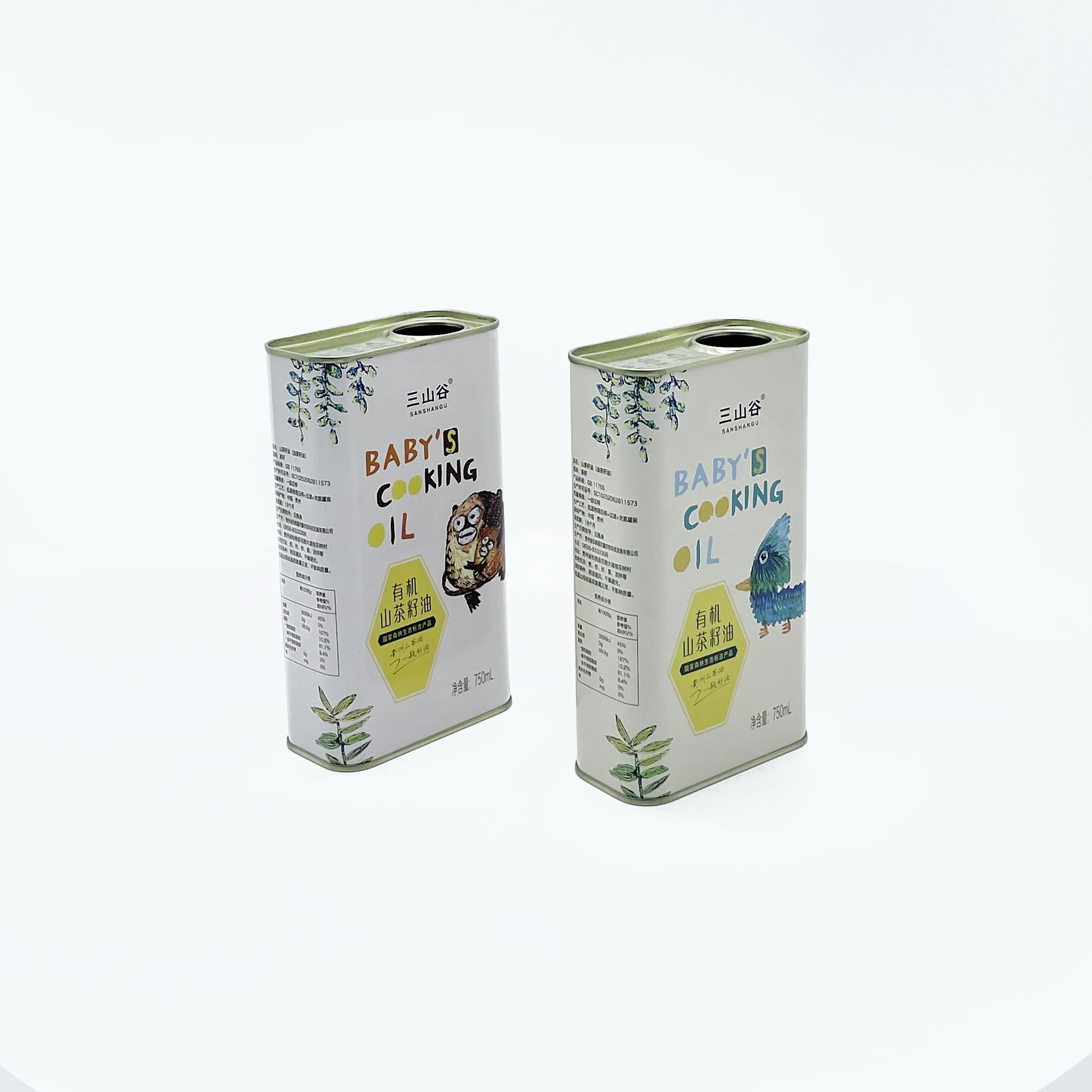 Food grade metal tinplate 750ml extra virgin olive oil metal tin can with lids