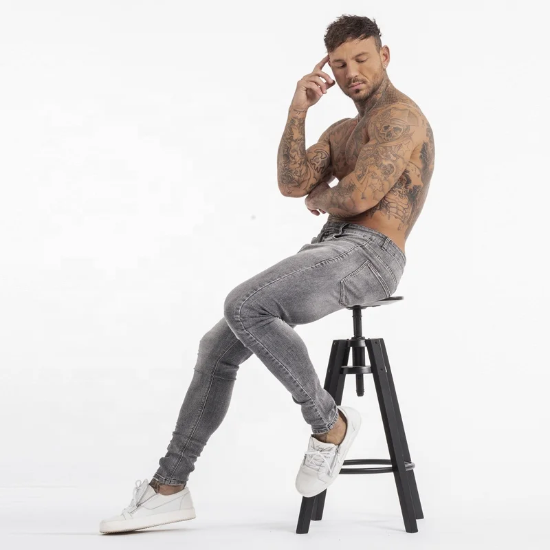 Custom Button Fly Super Skiny Fit Long Jeans Pants Skinny Jeans Men Ankle Fit Pants Mens Jeans