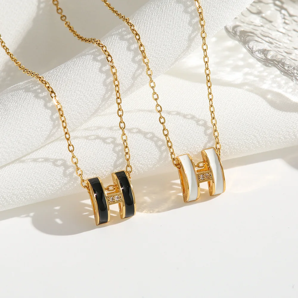 More Design Send Inquiry Get Catalog Designer Letter H Necklace Luxury Brand Diamond  Gold Collar Jewelry  Accessories
