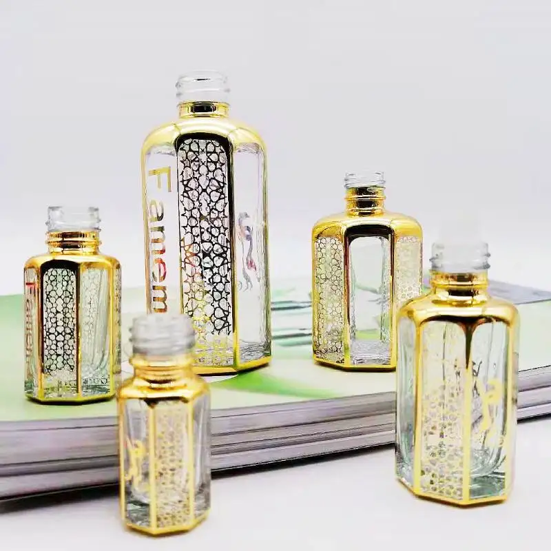 Octagon Essential Bottle Oil Bottles New Star Anise Clear Glass 3ML 6ml 12ml 24ml 60ml 100m Glass Material+stainless Steel