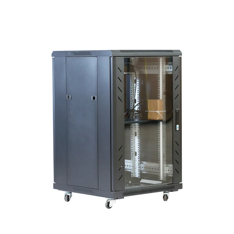 floor standing black standard 19 inch studio server rack 18u