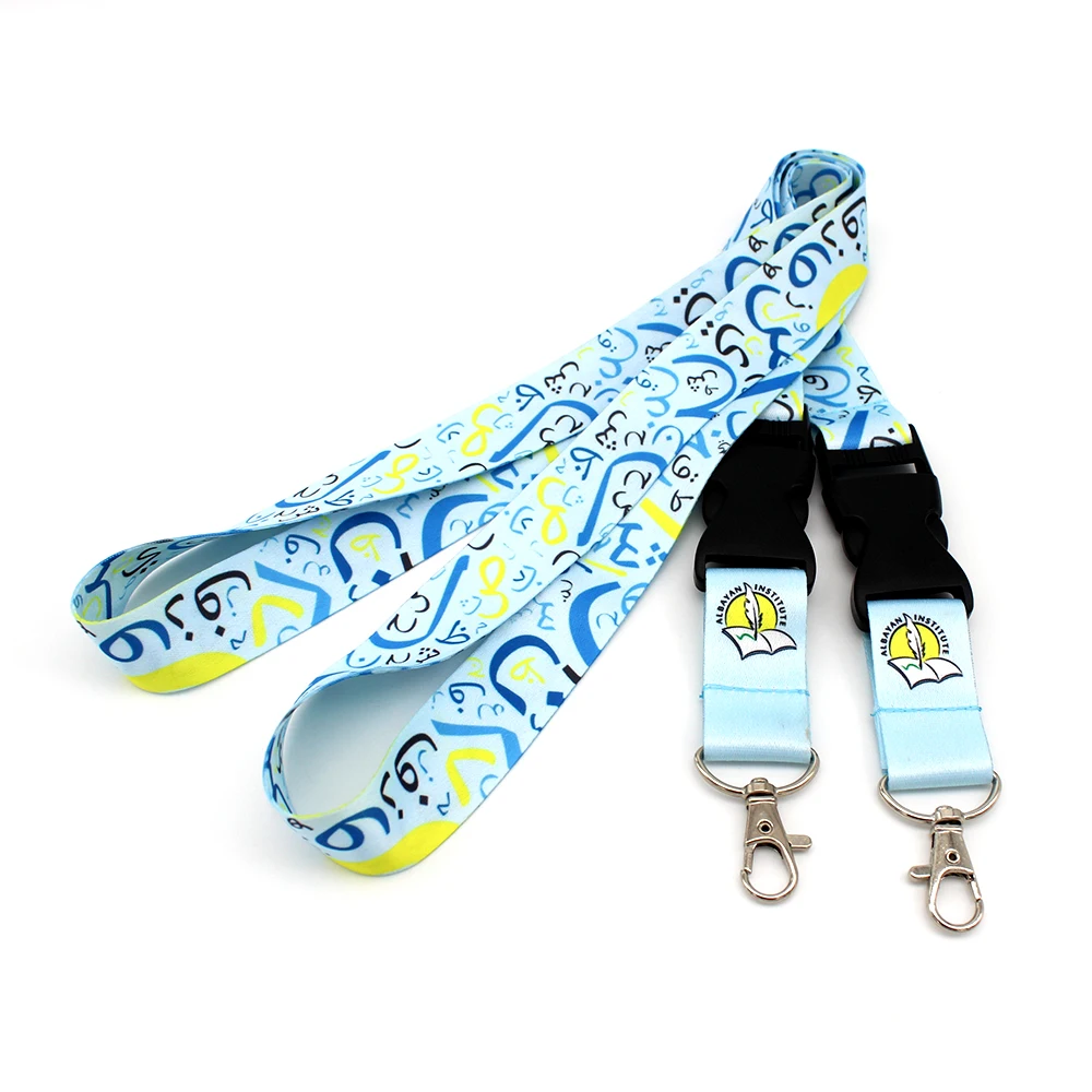 Competitive Price Factory Direct Sales Cute Safety Woven Logo Neck Ring Key Lanyard RPET