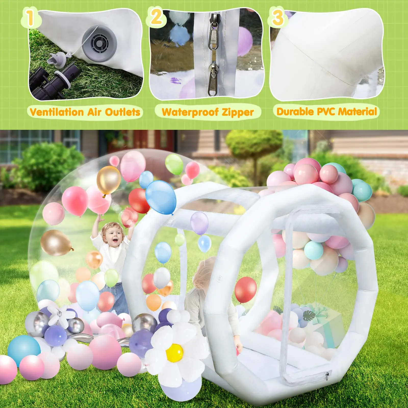 Bubble House Hotel Outdoor Single Tunnel  Party Kids Transparent Tent Lodge for Party Event Inflatable Bubble Bounce House