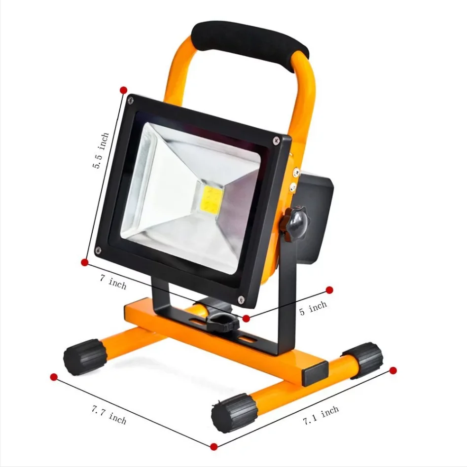 Rechargeable 2000mAh Battery Powered 10W Waterproof LED Flood Spotlights for Outdoor Camping Emergency