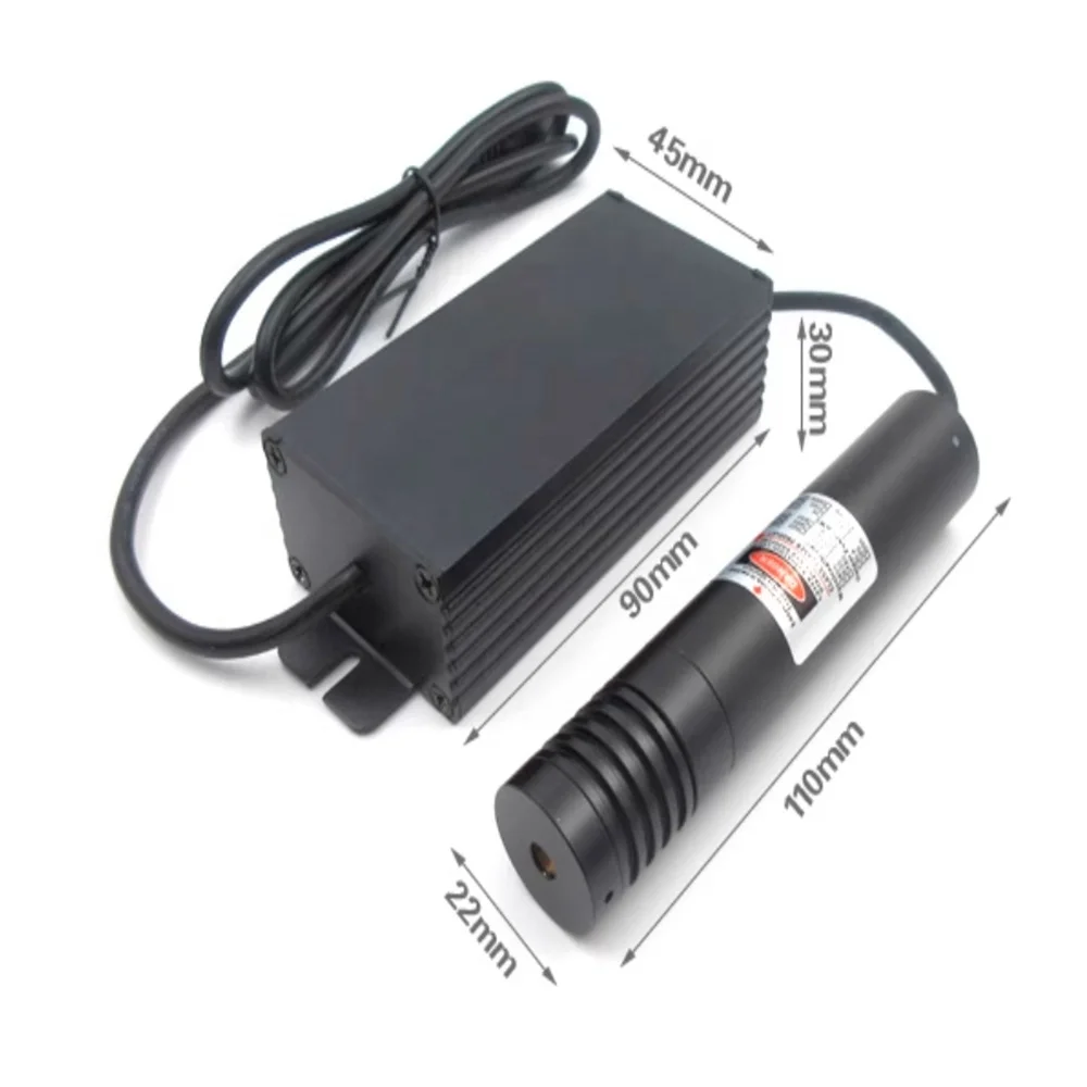 665nm 2200mW high brightness adjustable line / cross shaped high-power laser module