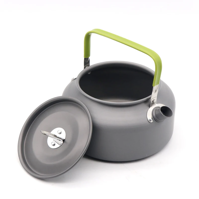 Outdoor Portable Aluminum Cooking Teapot steel Outdoor Picnic Camping Tableware Kettle for Hiking Traveling