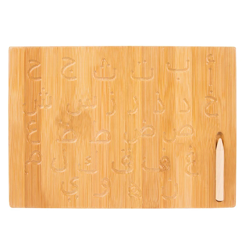 Электрический двигатель для игрушки арабский двухсторонняя письма отслеживания Алфавит цифры обучения детей письменная доска деревянная игра-головоломка