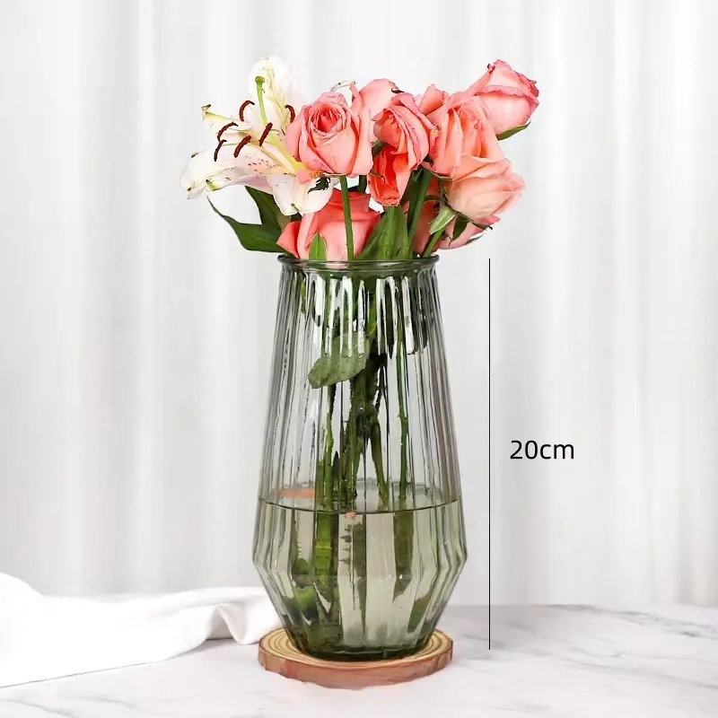 China factory Wholesale Home Decoration Modern Luxury Nordic Style Cylinder Clear Flower Glass Vase