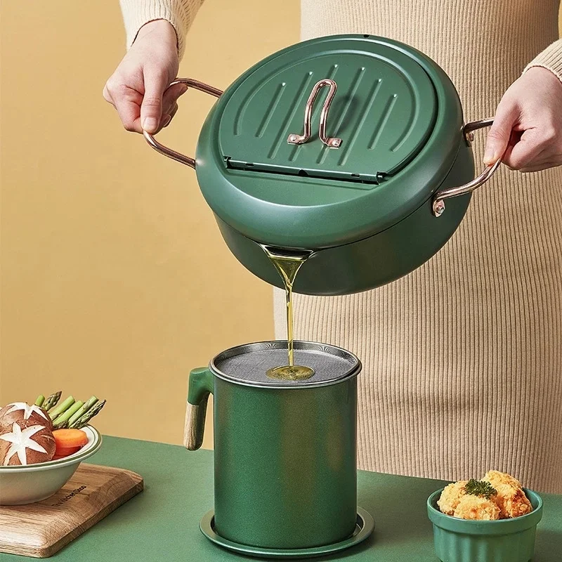 Fryer Household Controllable Temperature Cast Iron Small Fryer Induction Cooker Gas Stove Suitable Fry Pot For Flat Oil Pan