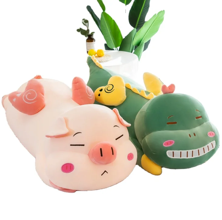 Wholesale Good Night Angel Pig Plush Toy Customizable Lovely Dinosaur Fish Pillow Big Rag Doll For Birthday Present