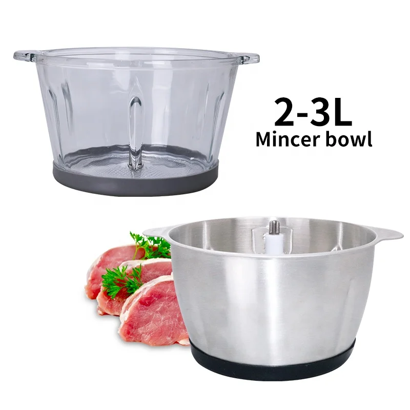2L Best Selling Meat Grinder Spare Parts Stainless Steel Bowl Yam Pounder chopper Accessories Plate Electric Attachment Manual