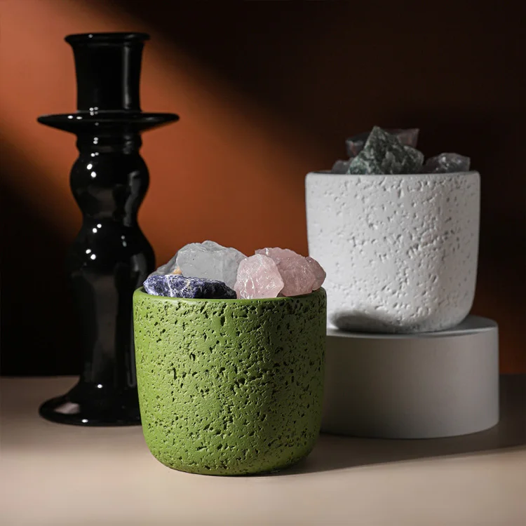 Wholesale luxury empty 6oz matte black white green candles jars wholesale ceramic candle jar candle vessel