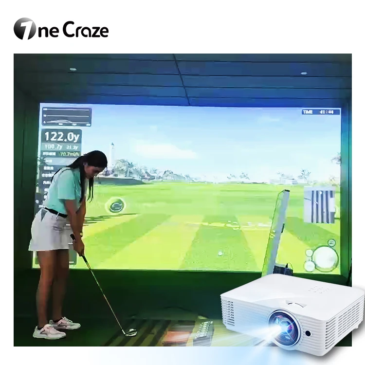 Factory Direct Golf Simulator Indoor Family Golf Screen Interactive Projection AR Golf Sport Simulator For Sport Amusement Park