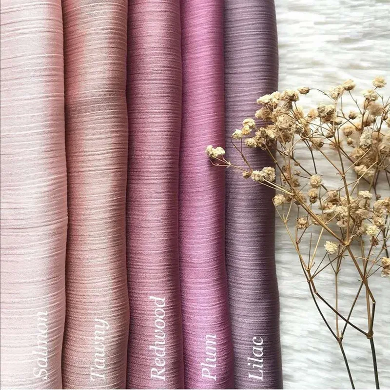 Новинка Малайзия Дамский сатиновый крепированный шарф платок мусульманский женский плиссированный Шелковый