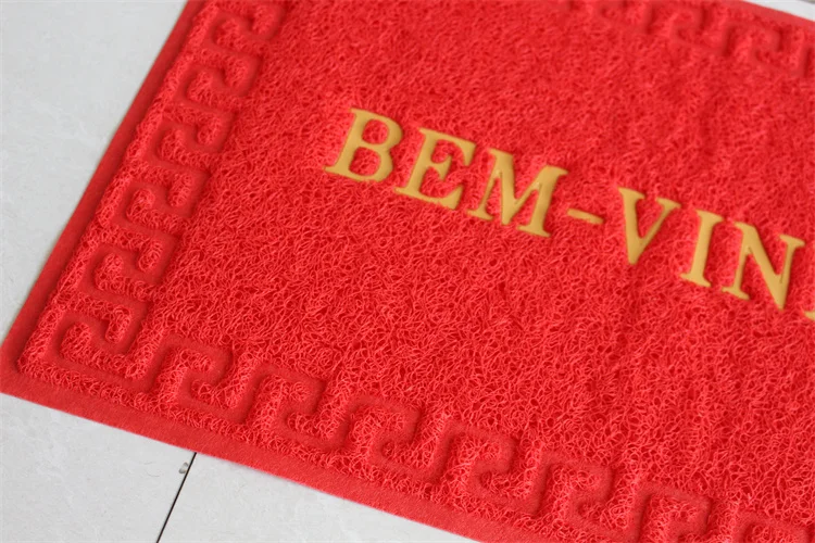 Anti Slip home indoor outdoor floor mat Welcome logo pvc coil door mat