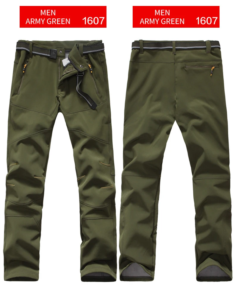 Уличные спортивные брюки-карго Softshell, зимние водонепроницаемые ветрозащитные брюки, мужские теплые Стрейчевые прочные брюки
