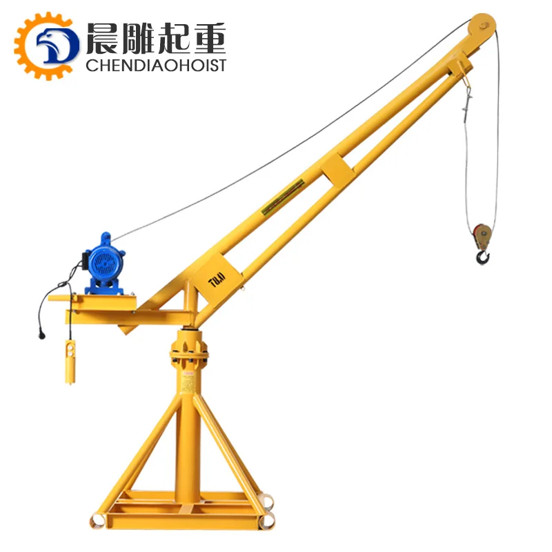 Mini Lifting Crane/swing Arm Hoist 500KGS 1000KGS Outdoor Single Phase Provided Standard Mini Lifting Crane 360 Degree 30m/60m