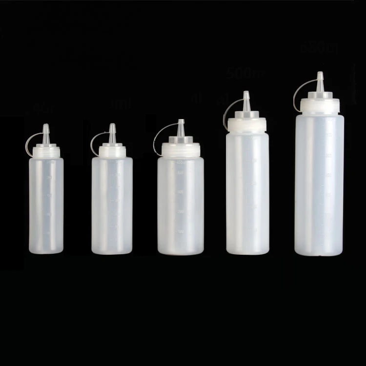 Ketchup Salad Dressing Refillable Condiment Container Food Grade Plastic Squeeze Sauce Bottle