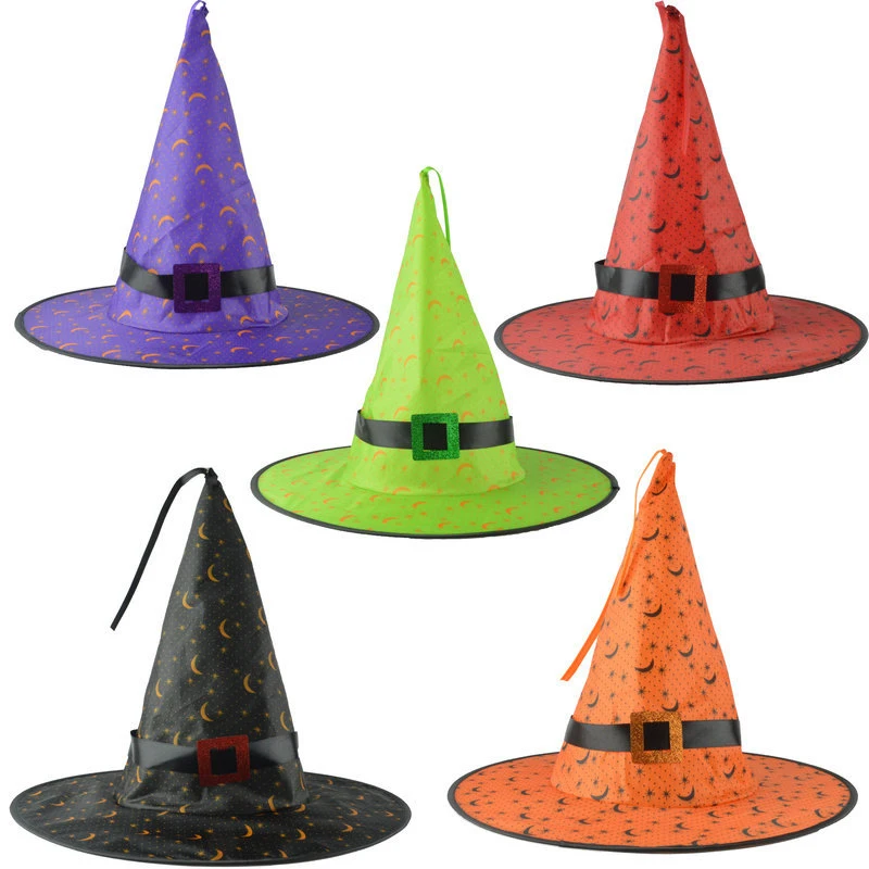 Хэллоуин привидение фестиваль Вечеринка Декор реквизит светодиодная светящаяся ведьма шляпа Волшебная волшебник головной