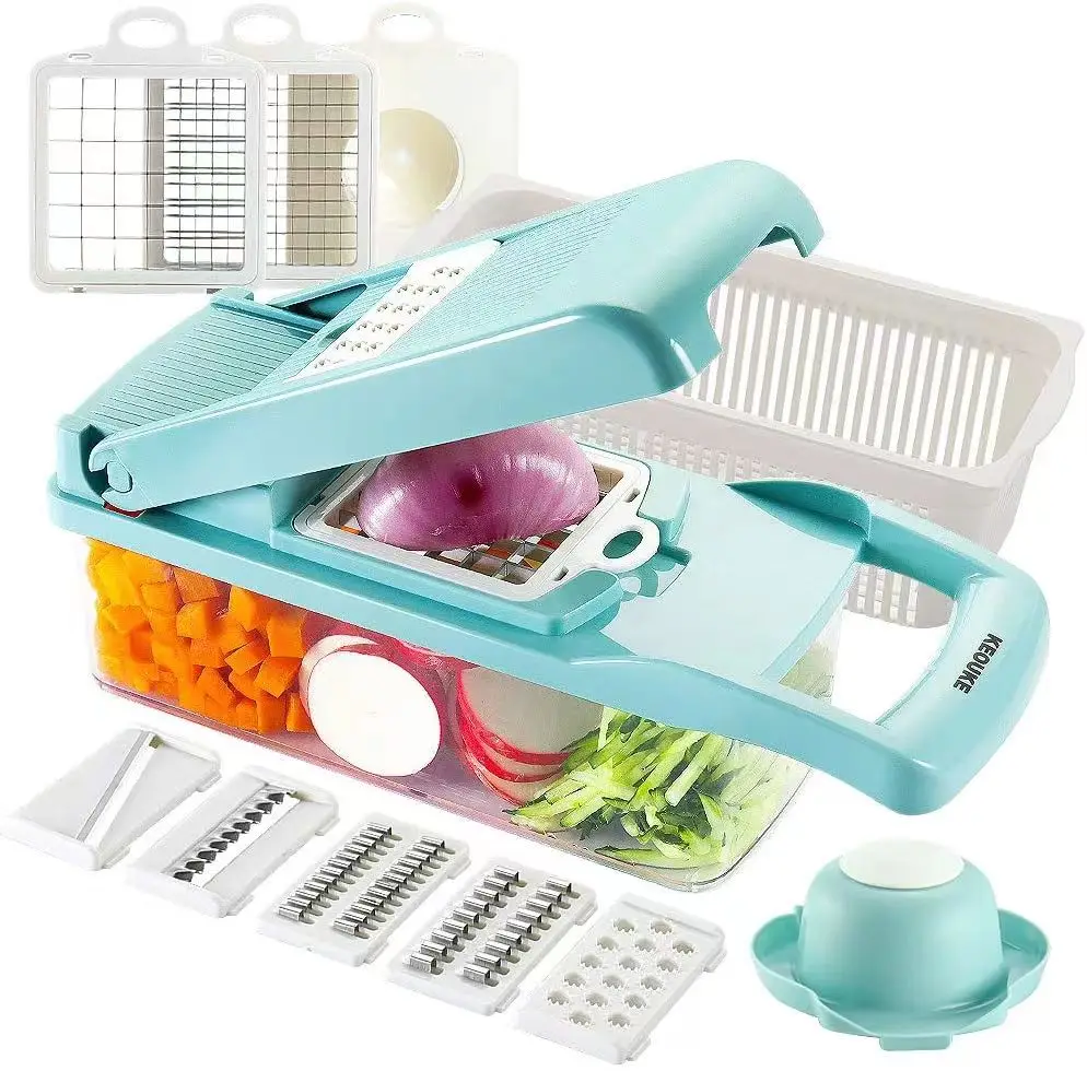 2023 Top 12 In 1 Manual Vegetable Mandoline Slicer Veggie Chopper Food Chopper Onion Cutter Vegetable Slicer