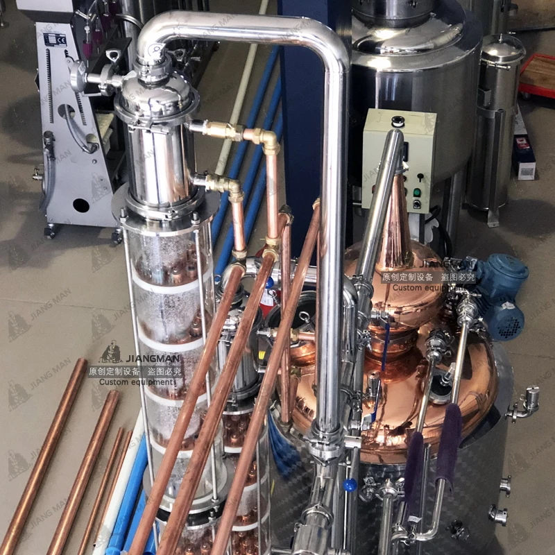 [JiangMan]-200L Vodka Distillery Equipment-Copper alcohol Distiller-Copper Distillation Column Distillery-Alembic Distiller